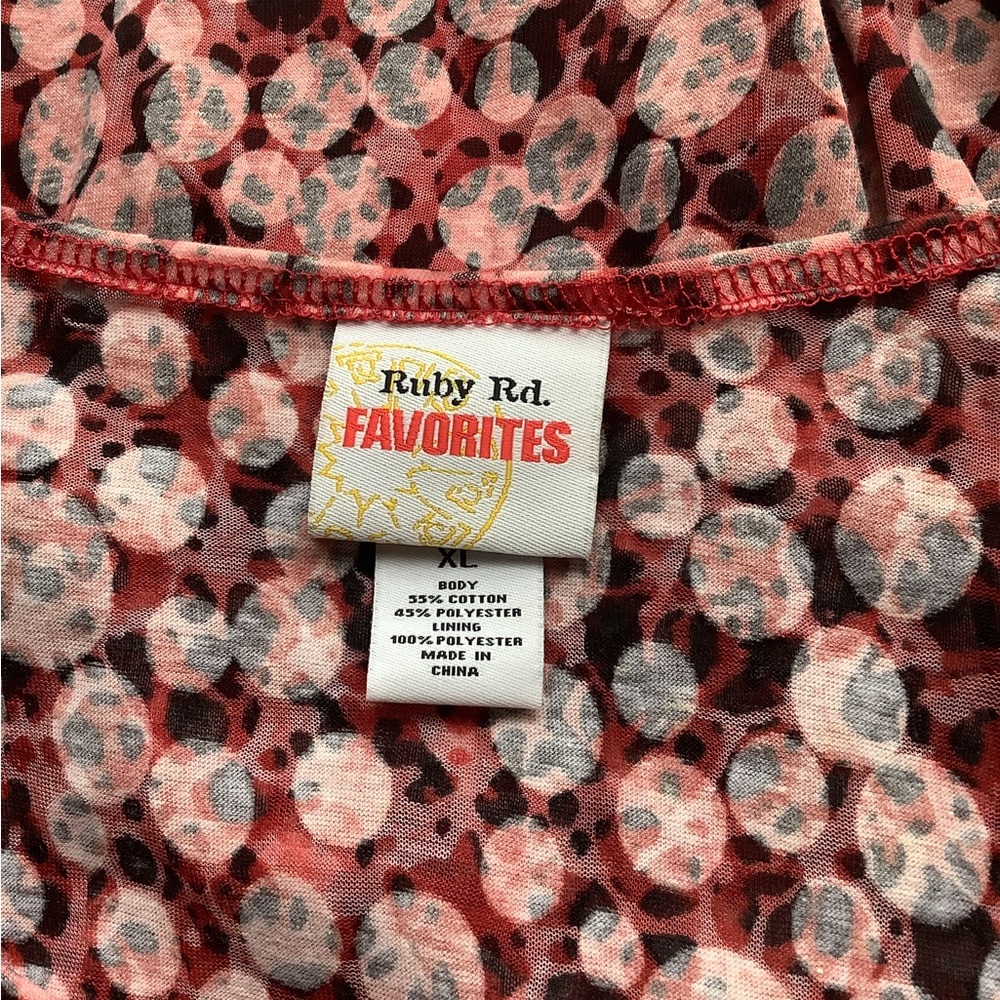 Ruby Rd Red Patterned Blouse - Picture 2 of 3